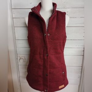 Marley Lilly Women's Size Small Wine Red Full Front Zipper, Pockets Vest